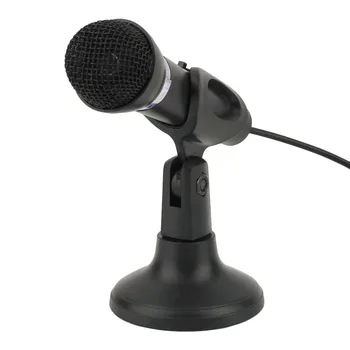 Kompiuterio, Nešiojamojo kompiuterio Darbalaukio Mikrofono Laidą Karaoke Nešiojamą Mikrofonas (3,5 mm Mic Su Pagrindo Dainavimo Įrašymas
