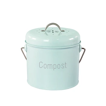 Komposto Bin 3L - Aukštos Kokybės Virtuvės Komposto Bin - Virtuvė Kompostinė Maisto Atliekų - Akmens anglies Filtras,Šviesiai Žalia