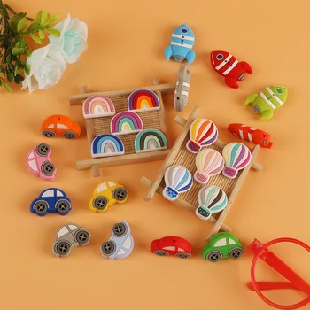 Kovic 10 vnt BPA Free Naujos Įvairių Stilių Maisto Klasės Cute Kūdikių Priežiūros Silikono Granulių Teether Žaislas Aksesuaras Grandinės Įrašą