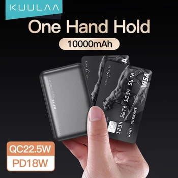 KUULAA Galia Banko 10000mAh QC PD 3.0 PoverBank Greito Įkrovimo PowerBank 10000 mAh USB Mini Išorės Baterijos Įkroviklio Xiaomi