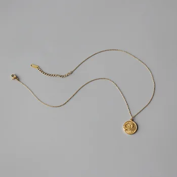 Kūrybinis Dizainas Apjuodinti Nemokamai iš Nerūdijančio Plieno, 18k Auksu Auksinė Jūros Bangų Karoliai Stereoskopinis Monetos Karoliai Moterims