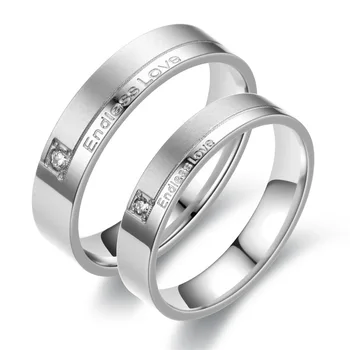 Kūrybos Begalinis Meilės Pora Žiedas Korėjos Juvelyriniai Dirbiniai Didmeninė Inkrustacijos Cirkonis Titano Plieno Pora Žiedas, Nerūdijančio Plieno Žiedas