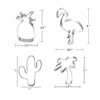 Kūrybos Cookie Cutter Pelėsių Flamingo Ananasų Formos Nerūdijančio Plieno Kepimo Minkštas Pyragas Formų Torto Formą Kepimo virtuvės Įrankiai