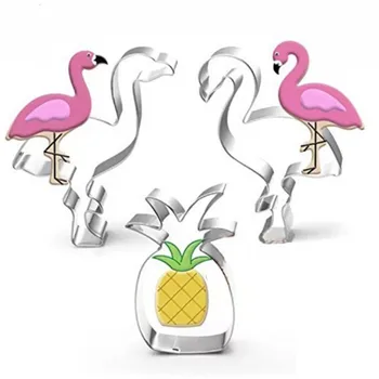 Kūrybos Cookie Cutter Pelėsių Flamingo Ananasų Formos Nerūdijančio Plieno Kepimo Minkštas Pyragas Formų Torto Formą Kepimo virtuvės Įrankiai