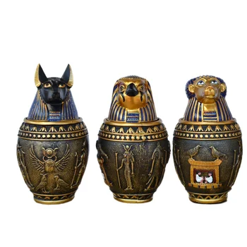 Kūrybos Senovės Egipto Meno Ir Amatų Faraono Statula Gorila Šunų Laikymo Jar Erelis Retro Saugojimo Namų Vyno Kabineto Dekoro M5428