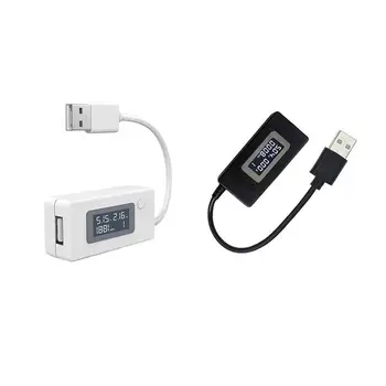 LCD Ekranas USB Įtampa/Amperų Elektros Skaitiklio Testeris Multimetras Bandymo Greitis-Įkrovikliai, Laidai Talpa Galia Bankai