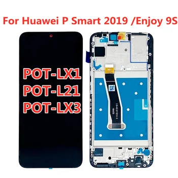LCD Huawei P Smart 2019 LCD Su Rėmo LCD Ekranas, P Smart 2019 LCD Mėgautis 9S Ekrano PUODĄ-LX1 L21 LX3