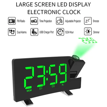 Led skaitmeninio formato Signalą, Skaitmeninis Laikrodis Lubų Ekrane, 180 Laipsnių Projektorius Dimeris Radijo Baterija Atsargine Sienos Laiko Projekcija