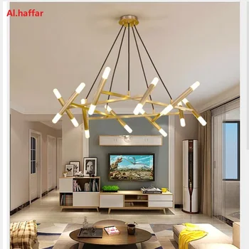 LED Šiuolaikinės Mados Juodojo Aukso Led priedai veltiniams, vilna lempa Art Deco Dizaineris Šviestuvo Šviesos Lempa, Virtuvė, Gyvenamasis Kambarys Palėpėje Miegamasis