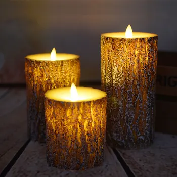 LED Žvakė Nustato Elektroninių baterijomis, Flameless Žvakės su Nuotolinio Valdymo Laikmatis Apdaila 3PCS