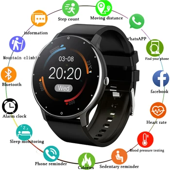 LIGE Visą Touch Smart Watch Vyrų Širdies ritmas, kraujospūdžio Stebėsenos Sporto Sekimo Žiūrėti Pedometer Vandeniui Smartwatch Moterims