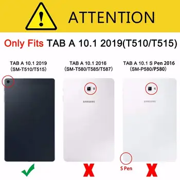 Litch PU Case for Samsung Galaxy Tab 2019 SM-T510 SM-T515 T510 T515 Tablet padengti Stendo Atveju Tab 10.1