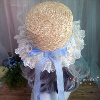 Lolita šiaudų skrybėlę Japonijos paprastas 