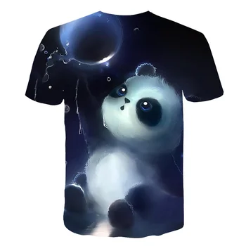 Mada karšto Panda Hip-hop, Rokas T Kitty Marškinėliai trumpomis Rankovėmis 3D Atspausdintas Mens Viršūnes Tees Vasaros Drabužių Lašas Laivybos vyrų drabužiai.