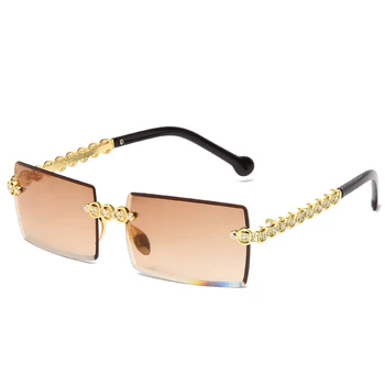 Mados Aikštė Taškus Diamond Akiniai nuo saulės Naujos Prekės Dizaino Moterų Mažųjų Saulės akiniai Prabanga Metalo Atspalvių UV400 Akiniai