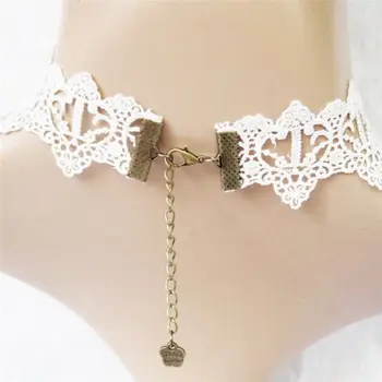 Mados Elegantiška Vintage Imitacija, Perlų Balta Nėrinių Pareiškimą Choker Kaklo Ir Vestuviniai Papuošalai Moterims Vestuvių