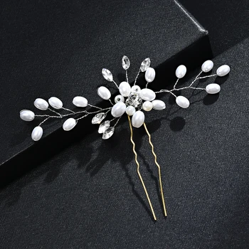 Mados Nuotaka Vestuvių Pearl Gėlių Kalnų Krištolas Kristalų Hari Pin Stick Vestuvių Plaukų Aksesuarai, Papuošalai Romantiška