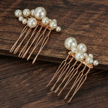 Mados prabangių perlų staigius vestuvių puotą plaukų aksesuarų, kietas nuotakos vestuvių šukuosena šukuosena vestuvių plaukų aksesuarai