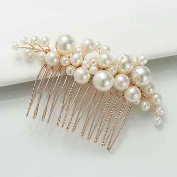Mados prabangių perlų staigius vestuvių puotą plaukų aksesuarų, kietas nuotakos vestuvių šukuosena šukuosena vestuvių plaukų aksesuarai