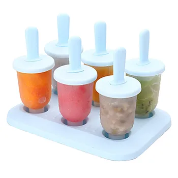 Maisto Saugaus Silikono Ledų Pelėsių, 6 Ląstelių Sušaldyti Ledo Kubelių Formos Popsicle Maker 