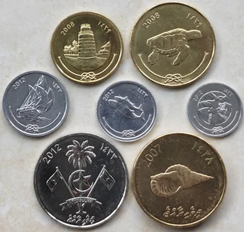Maldyvai monetos unc 1 laris-2 rufiyaFull Nustatyti 7 Gabalus Originali Monetų Nekilnojamojo Originalios Monetos