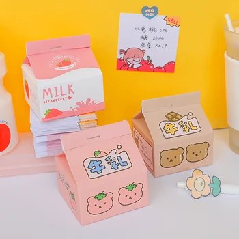 M&G, 200 Lapų Pieno Dėžutė Sticky Pastaba Korėja Ins Nuimamas Memo Popieriaus Nelipnia Kūrybos Mielas Kawaii Pranešimą Memo Po N Kartų