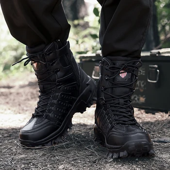 Manlootai Vyrų Kariniai Batai Combat Boots Mens Kulkšnies Įkrovos Taktinių Kariuomenės Įkrovos Vyrų Batai, Darbo Saugos Batus, Didelis Dydis 39-47