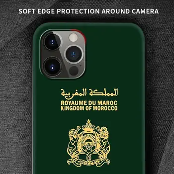 Marokas, Vėliava, Pasas, Telefono dėklas Skirtas iPhone 11 Pro Max 12 Mini 7 8 12 Pro X XS Max XR 6 6S Plus SE 2020 Galinį Dangtelį Coque Funda