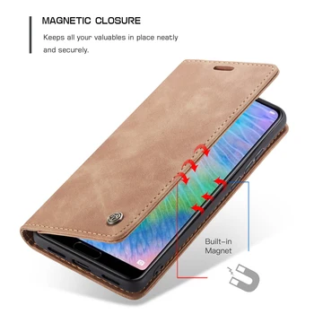 Matinis Magnetinio Flip Case For Huawei P20 Lite Pro Atveju Knyga Stovėti Odos Piniginės 