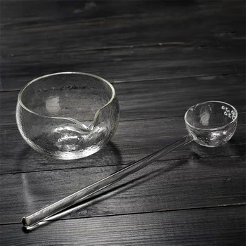 Matti Dubenį su Vandens Chawan Taurės Whisking Unikali Tekstūra Stiklo Japonijos Scoop Ceremonija Nepamiršti Dovanų Salotos Indų
