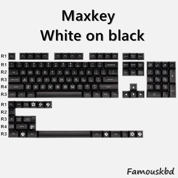 Maxkey balta ant juodo, SA aukštos ABS medžiagos 127 klavišą, patogus beldžiasi jaustis, tinka daugeliui mechaninė klaviatūros