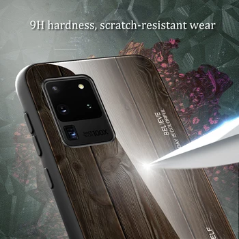 Mediniai Grūdintas stiklas Case For Samsung Galaxy S9 S10 S20 Ultra Plus 5G Pastaba 9 10 Pro Lite A10 A30 A50 A70 A80 Mobiliojo Telefono Dangtelį