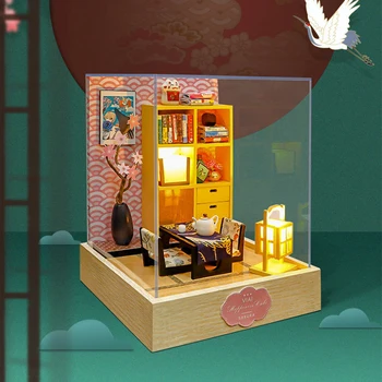 Medinis Namas Lėlių Namas Baldai Miniatiūriniai Namas Pastato 3D Modelį Surinkti 
