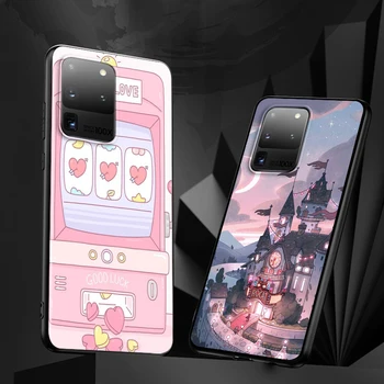 Meno Pikselių Estetinės Samsung Galaxy S20 S21 FE Ultra S10 S10e S8 S9 S7 S6 Plus Lite Krašto Juoda Telefono dėklas