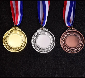 Metalo Sudarymo Medaliai Su Kaklo Juostelės Wheats Nugalėtojas Medalis Už Sporto Žaidimai Konkursas Čempionato Medalis