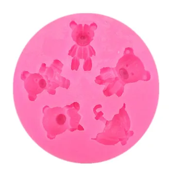 Mielas animacinių filmų lokys žaislas bear forma silikono formos pyragas apdaila polimero molis dervos įrankis Šokolado pomadka Pelėsių