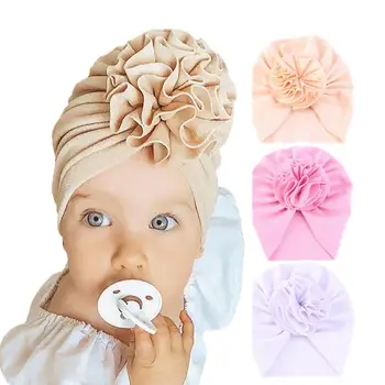 Mielas Gėlių Kūdikių Skrybėlę Bamblys Turbaną Kūdikių Galvos apsiaustas Vaikai variklio Dangčio Naujagimių Vaikiška Kepuraitė Bžūp 0-18m
