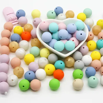 Mielas-idėja 10vnt 19mm Silikono Granulių kramtyti Maisto Klasės teether BPA FREE apvalūs karoliukai, slaugos reikmenys, grandinės kūdikių produkto žaislas