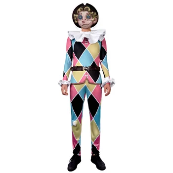 Mike Morton /Acrobat cos Tapatybės V anime vyras moteris cosplay Aukštos kokybės mados kostiumas pilnas komplektas Top + kelnės + diržas + apykaklės