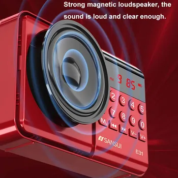 Mini FM Radijas, Nešiojamąjį Muzikos Leistuvą su LED Ekranas 3,5 mm Ausinių Lizdas U Disko Parama TF Kortelę AUX Įkrovimo