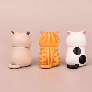 Mini Kawaii Padengti Veidą Katė Japonijos Anime Modeliavimas Gyvūnų Katė Veiksmų Skaičius, Apdailos Žaislas, Kolekcines, Modelį, Vaikai Žaislų Dovana