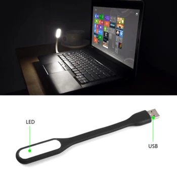 Mini LED USB Lempa Knygos Šviesa Blcak Nešiojamas USB LED Lemputė Įjungimo Banko Nešiojamas LED Skaitymo Stalas Šviesos USB Naktį Žibintai