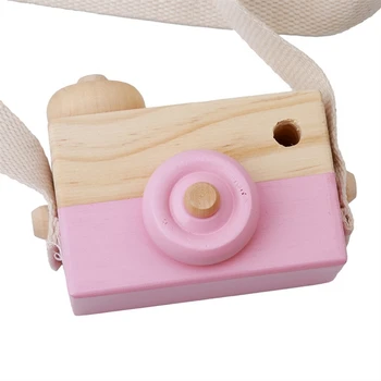 Mini Medinė Kamera Mielas Animacinių Filmų Kūdikio Žaislas, Vaikas Kūrybos Kaklo Fotoaparatą Fotografijos Prop Apdailos Švietimo Vaikų Žaisti Namus