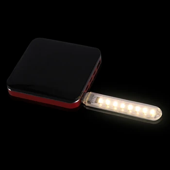 Mini Nešiojamas USB LED Knygą Šviesos DC5V Itin Ryškios Skaityti Knygą Lempos 8leds Šviesos Energijos Banko PC Laptop Notebook