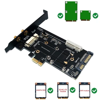 Mini PCI-E/ MSATA SSD su PCI-E, SATA 2.5 Adapteris su SIM Kortelės Lizdas WiFi/ 3G/4G/LTE/ Msata SSD