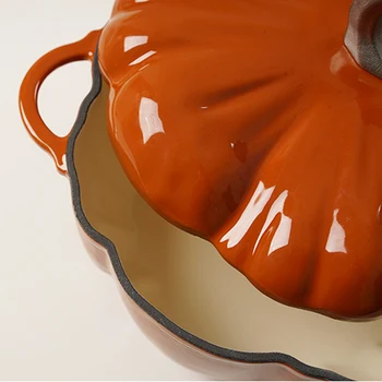 Moliūgų emalio ketaus puodą orange 24 cm troškinys emalio puodą sriubos puodą sriubos puodą atvira liepsna universalios