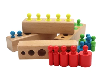 Montessori Cilindrų Lizdas, Dėlionės, Žaislų Kūdikių Vystymosi Praktikos Ir SensesPreschool Švietimo Mediniai Žaislai Vaikams