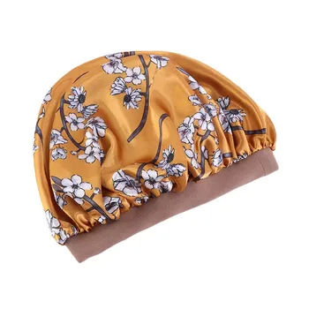Moterims Gėlių Satino Miego Kepurės Plaukų Apsaugos Priežiūros Skrybėlę Elastinga Gėlių Modelio Šukuosenų Dušo Kepuraitė Naktį Lankelis ant Galvos