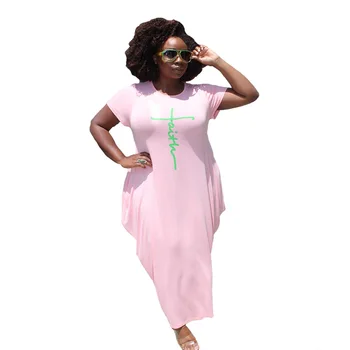 Moteris Laiške Spausdinti Afrikos Suknelė Moterims 2021 M. Vasarą Trumpas Rankovės O-Kaklo Suknelė Atsitiktinis Palaidų Maxi Plus Size Ilgos Suknelės Sexy