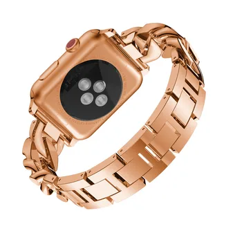Moterys, Ponios Apyrankę, Apple Watch Band Serijos 6 SE 5 4 3 Madingi Diamond Kaubojus Grandinės Dirželis 40mm/44mm/42/38mm Metalo Diržo